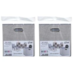 Mix And Modul Set Of 2 Linen Effect Cube Storage Boxes 22 Mix And Modul Set Of 2 Linen Effect Cube Storage Boxes -Home Luxe Studio 30885522 alt01