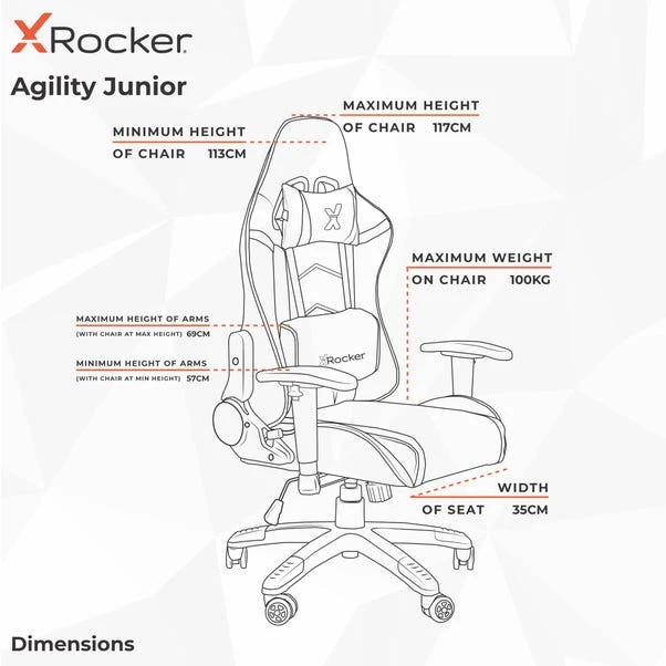 X Rocker Agility Junior Esports Gaming Chair 7 X Rocker Agility Junior Esports Gaming Chair - Image 5