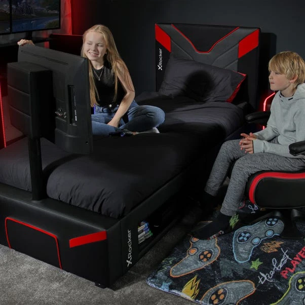X Rocker Cerberus Twist TV Single Gaming Bed Frame 4 X Rocker Cerberus Twist TV Single Gaming Bed Frame - Image 2