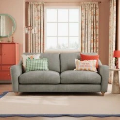 Hattie Slub Faux Linen 3 Seater Sofa 40 Hattie Slub Faux Linen 3 Seater Sofa -Home Luxe Studio 30886226