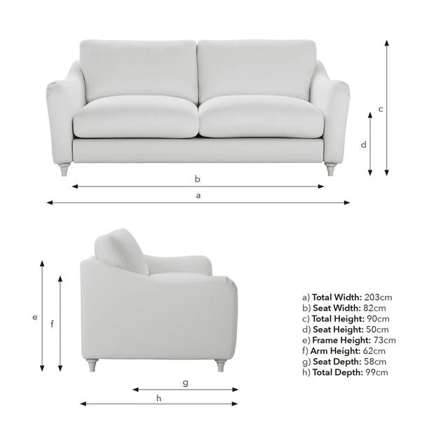 Hattie Slub Faux Linen 3 Seater Sofa 11 Hattie Slub Faux Linen 3 Seater Sofa - Image 9