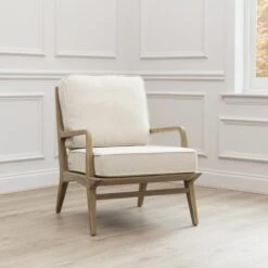 Idris Wooden Armed Accent Chair