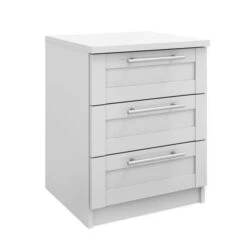 Harmony Sudbury Framed 3 Drawer Bedside Table, White