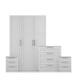 Harmony Sudbury Framed 4 Piece Triple Wardrobe Bedroom Furniture Set