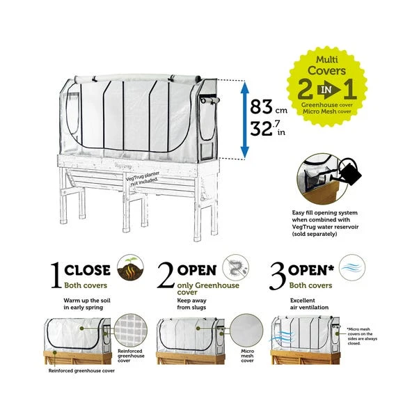 VegTrug Medium Wall Hugger Greenhouse Frame And Multi Cover Set 4 VegTrug Medium Wall Hugger Greenhouse Frame And Multi Cover Set - Image 2