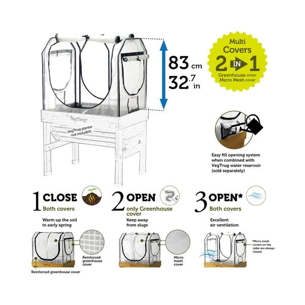 VegTrug Small Classic Greenhouse Frame And Multi Cover Set 4 VegTrug Small Classic Greenhouse Frame And Multi Cover Set - Image 2
