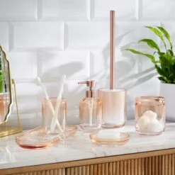 Ombre Apricot Glass Toilet Brush 11 Ombre Apricot Glass Toilet Brush -Home Luxe Studio 30890974 alt09