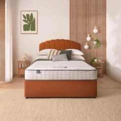 Silentnight Divan Bed With Velvet Merlin Headboard 24 Silentnight Divan Bed With Velvet Merlin Headboard -Home Luxe Studio 30891041 alt01