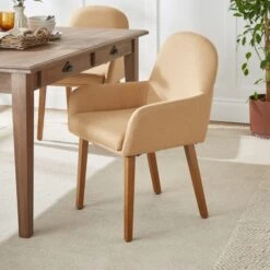 Agnes Carver Dining Chair, Fabric 35 Agnes Carver Dining Chair, Fabric -Home Luxe Studio 30891287