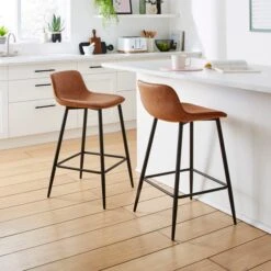 Jayden Counter Height Bar Stool, Faux Leather 29 Jayden Counter Height Bar Stool, Faux Leather -Home Luxe Studio 30891311