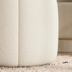 Pumpkin Ivory Boucle Footstool -Home Luxe Studio 30891421 alt02