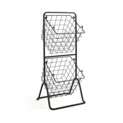 Black Wire 2 Tier Free Standing Baskets -Home Luxe Studio 30891736 alt02