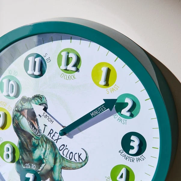 Kid's Dino Tell The Time Wall Clock 4 Kid's Dino Tell The Time Wall Clock - Image 2