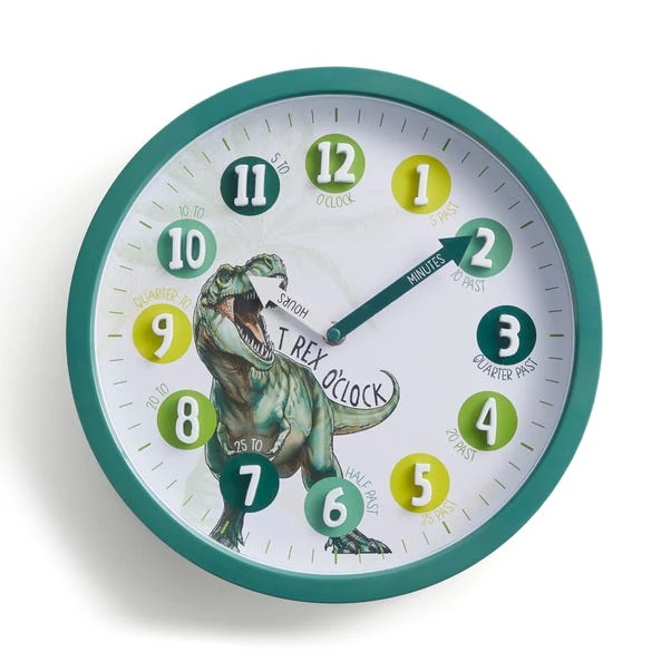 Kid's Dino Tell The Time Wall Clock 5 Kid's Dino Tell The Time Wall Clock - Image 3