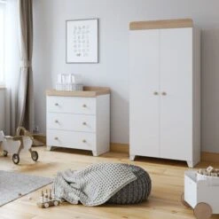 Little Acorns Classic Oak Effect 3 Drawer Chest And Wardrobe Nursery Set 20 Little Acorns Classic Oak Effect 3 Drawer Chest And Wardrobe Nursery Set -Home Luxe Studio 30892458