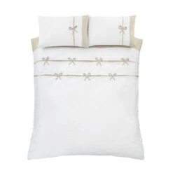 Catherine Lansfield Milo Bow Duvet Cover & Pillowcase Set 32 Catherine Lansfield Milo Bow Duvet Cover & Pillowcase Set -Home Luxe Studio 30892688 alt04