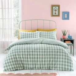 Catherine Lansfield Seersucker Gingham Check Duvet Cover & Pillowcase Set 17 Catherine Lansfield Seersucker Gingham Check Duvet Cover & Pillowcase Set -Home Luxe Studio 30892714