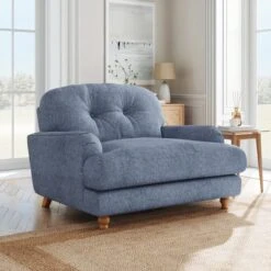 Martha Faux Linen Snuggle Chair -Home Luxe Studio 30892900