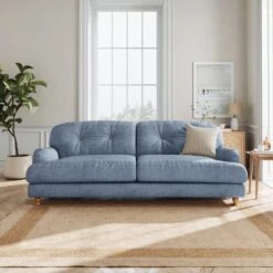 Martha Slub Faux Linen 4 Seater Sofa -Home Luxe Studio 30892913