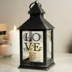 Personalised Botanical LOVE Black Lantern -Home Luxe Studio 30893086 alt02