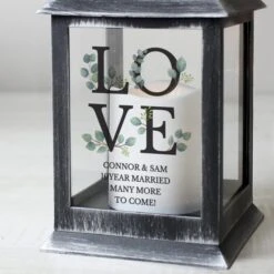 Personalised Botanical LOVE Black Lantern -Home Luxe Studio 30893086 alt03