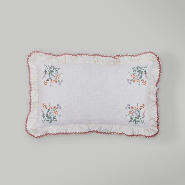 Primrose Floral Ruffle Edge Rectangular Cushion 5 Primrose Floral Ruffle Edge Rectangular Cushion - Image 3