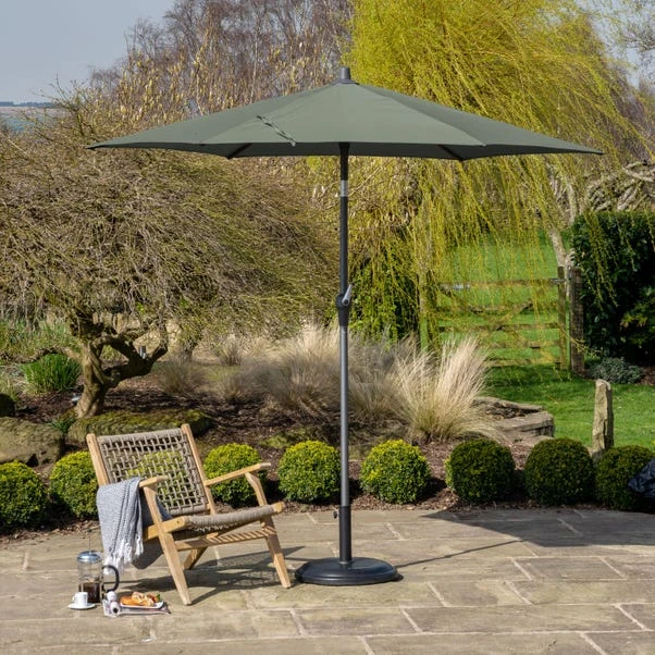 Riva 2.5m Round Parasol With Rome Polished Black Granite Wheeled Parasol Base 7 Riva 2.5m Round Parasol With Rome Polished Black Granite Wheeled Parasol Base - Image 5
