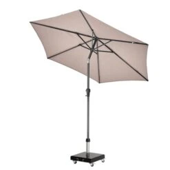 Riva 2.5m Round Parasol With Rome Polished Black Granite Wheeled Parasol Base 12 Riva 2.5m Round Parasol With Rome Polished Black Granite Wheeled Parasol Base -Home Luxe Studio 30893688 alt02
