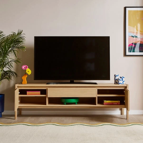 Elements Holmes Extra Wide TV Unit For TVs Up To 80", Oak 4 Elements Holmes Extra Wide TV Unit For TVs Up To 80", Oak - Image 2