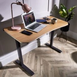 X Rocker Living Woodgrain Desk With Wireless Charging, 140x60cm 32 X Rocker Living Woodgrain Desk With Wireless Charging, 140x60cm -Home Luxe Studio 30895061 alt03