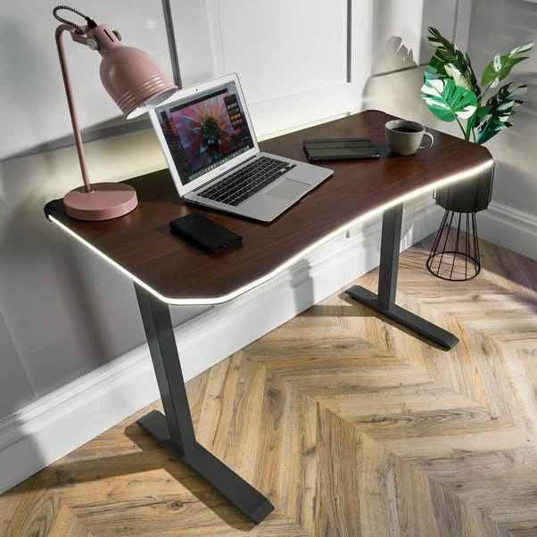 X Rocker Living Woodgrain Desk With Wireless Charging, 140x60cm 4 X Rocker Living Woodgrain Desk With Wireless Charging, 140x60cm - Image 2