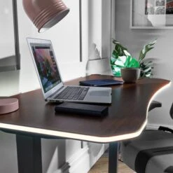 X Rocker Living Woodgrain Desk With Wireless Charging, 140x60cm 22 X Rocker Living Woodgrain Desk With Wireless Charging, 140x60cm -Home Luxe Studio 30895062 alt02
