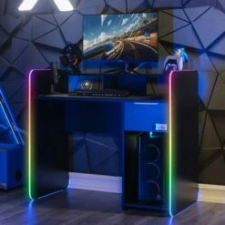 X Rocker Electra Desk With Wireless Charging And LED Lights