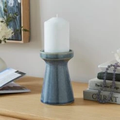 Reactive Glaze Ceramic Pillar Candle Holder -Home Luxe Studio 30896017 alt01