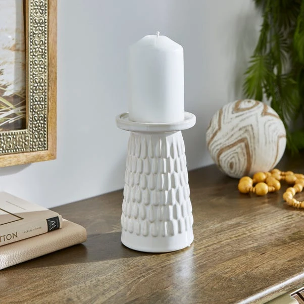 Zen Ceramic Pillar Candle Holder 4 Zen Ceramic Pillar Candle Holder - Image 2