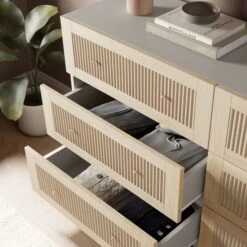 Maeva 6 Drawer Chest, Light Oak Effect 11 Maeva 6 Drawer Chest, Light Oak Effect -Home Luxe Studio 30896309 alt02