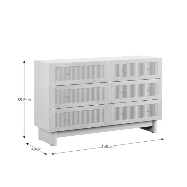 Maeva 6 Drawer Chest, Light Oak Effect 9 Maeva 6 Drawer Chest, Light Oak Effect - Image 7