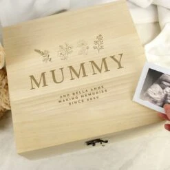 Personalised Floral Wooden Memory Box -Home Luxe Studio 30897515 alt03