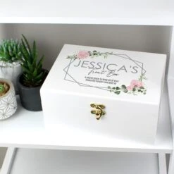 Personalised Abstract Rose White Wooden Memory Box 13 Personalised Abstract Rose White Wooden Memory Box -Home Luxe Studio 30897516 alt03