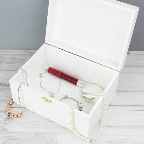 Personalised Abstract Rose White Wooden Memory Box 7 Personalised Abstract Rose White Wooden Memory Box - Image 5