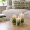 Set Of 3 LED Fern Pillar Candles 1 Set Of 3 LED Fern Pillar Candles -Home Luxe Studio 30897727