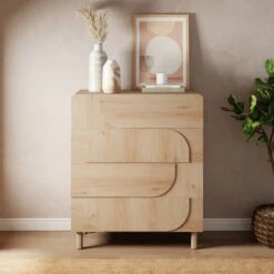 Aldo 4 Drawer Chest, Light Oak