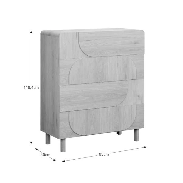 Aldo 4 Drawer Chest, Light Oak 9 Aldo 4 Drawer Chest, Light Oak - Image 7