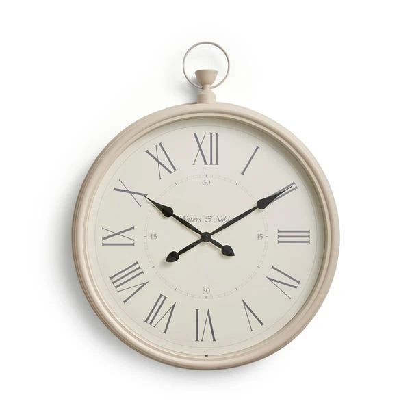 Cream Vintage Pocket Watch Indoor Outdoor Wall Clock 5 Cream Vintage Pocket Watch Indoor Outdoor Wall Clock - Image 3