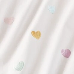 Embroidered Hearts Single Duvet Cover And Pillowcase Set 10 Embroidered Hearts Single Duvet Cover And Pillowcase Set -Home Luxe Studio 30898199 alt03