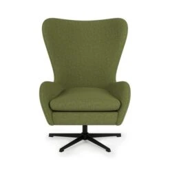 Kuvert Soft Marl Swivel Chair, Moss -Home Luxe Studio 30899582 alt02