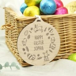 Personalised Happy Easter Wooden Decoration 7 Personalised Happy Easter Wooden Decoration -Home Luxe Studio 30900011 alt01