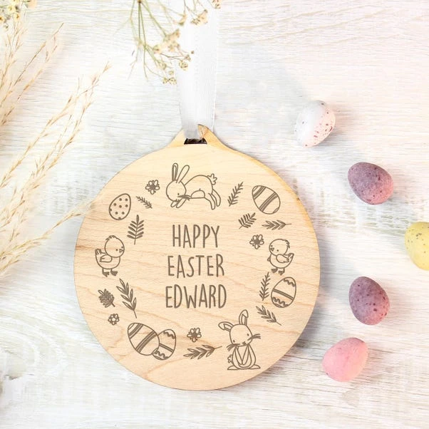 Personalised Happy Easter Wooden Decoration 5 Personalised Happy Easter Wooden Decoration - Image 3