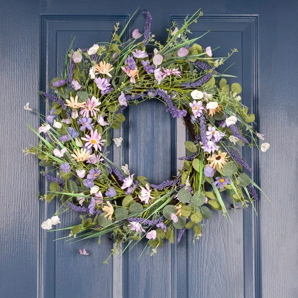 Artificial Spring Purple Florals Wreath 4 Artificial Spring Purple Florals Wreath - Image 2