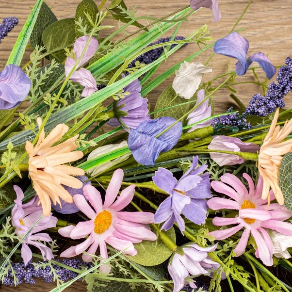 Artificial Spring Purple Florals Wreath 6 Artificial Spring Purple Florals Wreath - Image 4